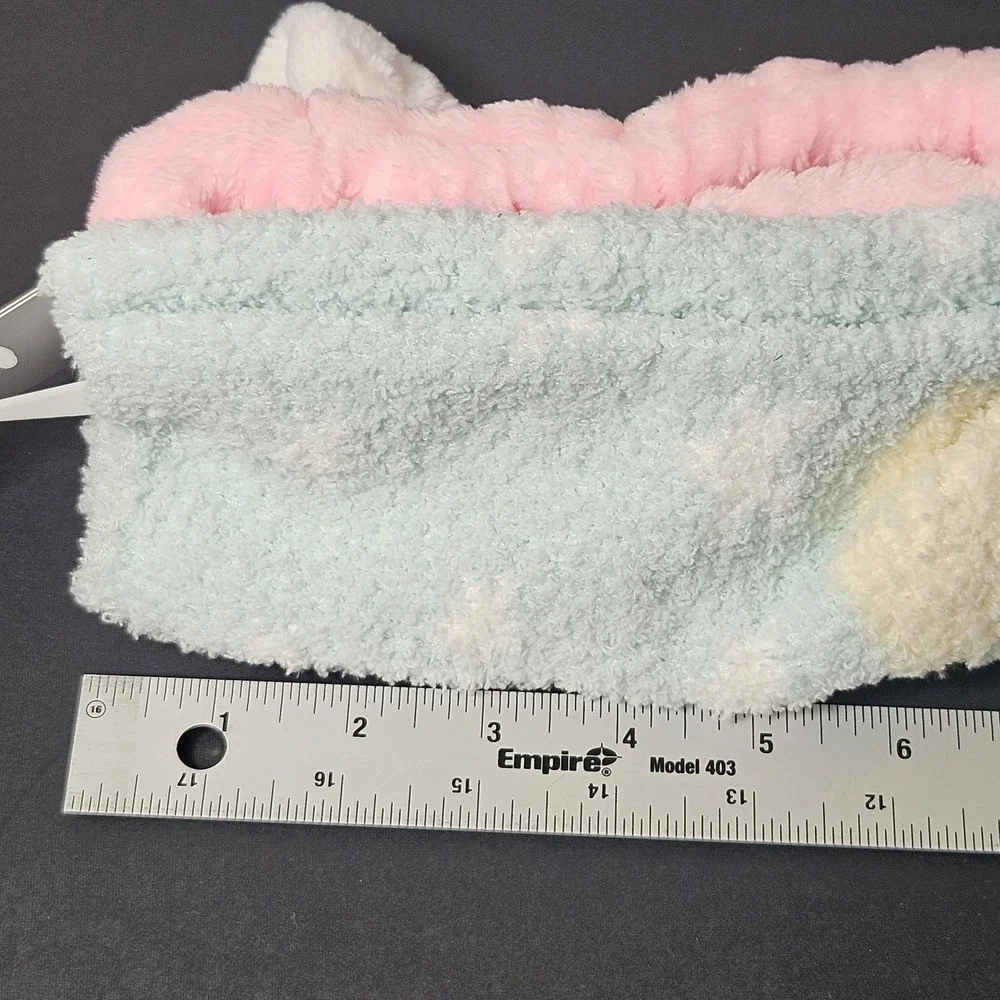 Christmas Gift Plush Head Band & Cozy Socks Girls Pastel Color Size 9-11 /2 Pair